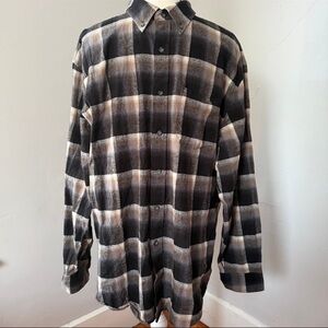 Pendleton Mens Mason Long Sleeve Plaid Flannel Button-Up Shirt XL Black/Grey